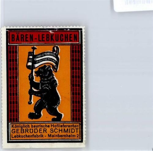 Mainbernheim Briefmarke, Bären-Lebkuchen, Lebkuchenfabrik Gebrüder Schmidt