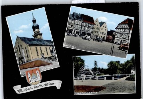 Mellrichstadt Kirche St. Kilian, Marktplatz, Städtisches Schwimmbad, Wappen