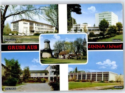 59423 W4750 Unna - Berufsschule Kreishaus Grillo-Schule Schwimmbad Hallenbad