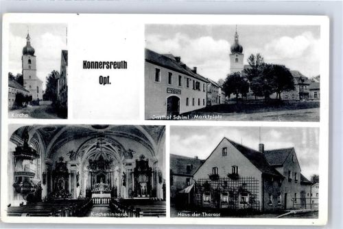 95692 W8591 Konnersreuth , Oberpf - Kirche Gasthaus Schiml Kircheninneres