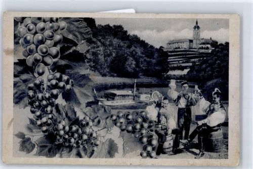Melnik 1943 Tracht Wein Raddampfer Burg