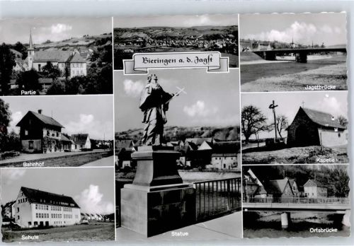 Bieringen Bahnhof Schule Jagstbrücke Kapelle Statue