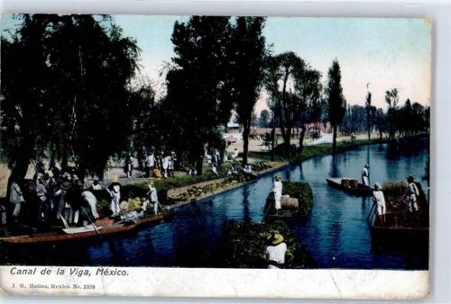 Mexiko City 1913 Marktszene Schiffe Canal de la Viga AKU1