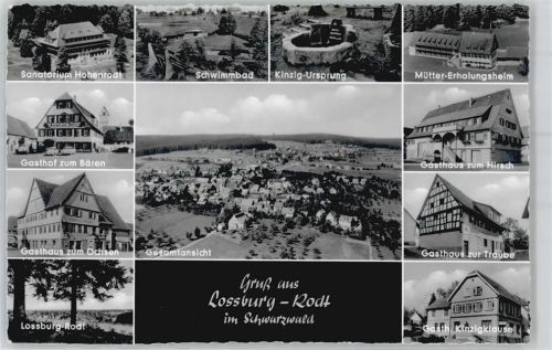 Loßburg Sanatorium Hohenrodt Schwimmbad Kinzig-Ursprung Mütter-Erholungsheim Gasthaus zum Hirsch Gasthaus zur Traube Gasthaus Kinzigklause Gasthaus zum Ochsen Gasthaus zum Bären
