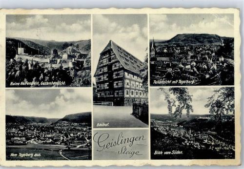 Geislingen Ruine Helfenstein Blick vom Tegelberg Bauhof