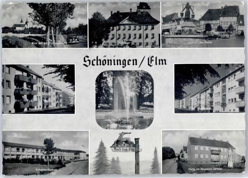 Schöningen Markt Rathaus Bergmanns Denkmal Kirche