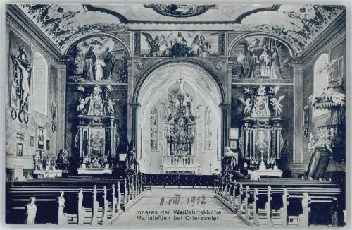 77833 W7583 Ottersweier - Inneres der Wallfahrtskirche Marialinden