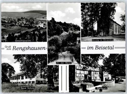 Rengshausen Kirche Kriegerdenkmal Schule Dorfplatz