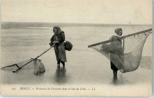 Berck Pecheuses de Crevettes dans la baie de Lotie