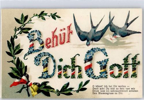 Behüt dich Gott, Schwalben schwarz weiss rot