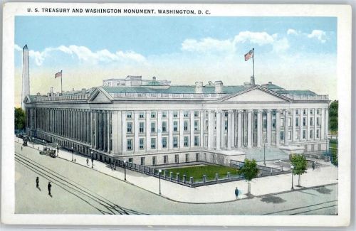 Washington D.C. U.S. Treasury and Washington Monument