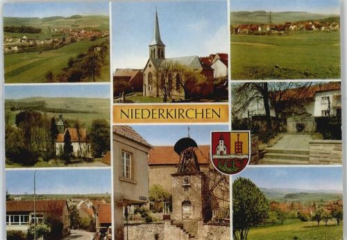 Niederkirchen Kriegerdenkmal Kath. Kirche Glockenturm Hauptstraße