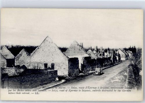 Soizy-aux-Bois zerstörte Gebäude Bataille de la Marne Weltkrieg 1914-1915