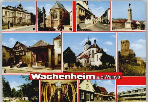 Wachenheim Altersheim Kapelle Kriegerdenkmal Luisenbrunnen Marktplatz Wachtenburg Campingplatz Sektkellerei VW Käfer