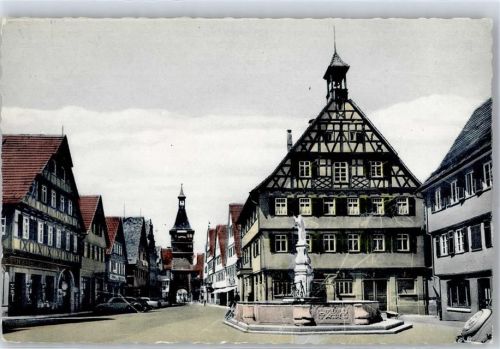 71364 W7057 Winnenden , Württ - Marktplatz Rathaus Autos
