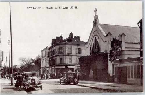 Enghien-les-Bains Route de St Leu Kirche Geschäft