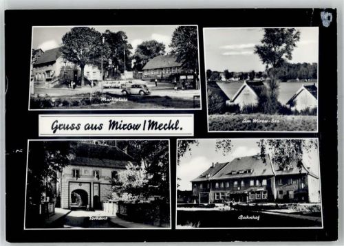 17252 O2083 Mirow , Meckl - Marktplatz See Bahnhof Torhaus
