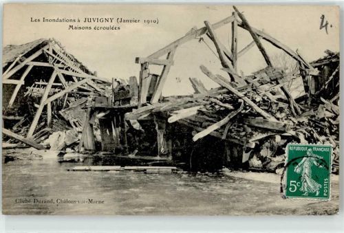 Juvigny 1910Les Inondations Maisons ecroulees