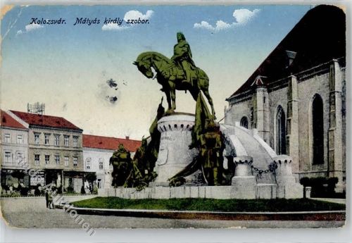 Klausenburg 1917 Denkmal Matyas kiraly szabor Kirche AKU2