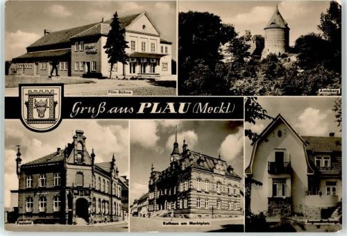 Plau Film Bühne Postamt Rathaus Marktplatz Jugendherberge Amtsberg