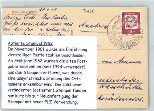 Dahme Aptierter Stempel Promenade mit Strand