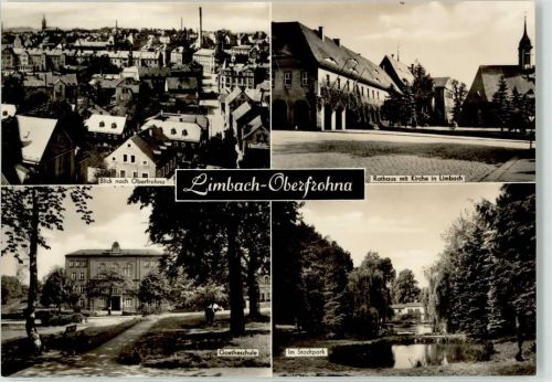 Limbach-Oberfrohna Rathaus Kirche Goetheschule Stadtpark