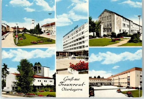 83301 W8225 Traunreut - Hotel Württemberger Hof Oberbayern Kirche
