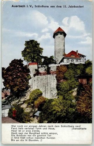Auerbach Schlossturm aus dem 11. Jahrhundert Gedicht