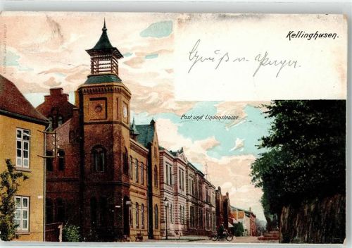 Kellinghusen 1904 Postamt Lindenstraße Bahnpost Itzehoe-Wrist Zug 609