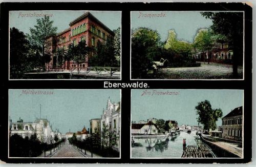 Eberswalde 1913 Forstakademie Promenade Moltkestraße Finowkanal