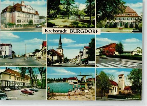 Burgdorf Realschule Park Bahnhof Schwimmbad Marktstraße Kreisverwaltung St.Nikolauskirche Berufsschule