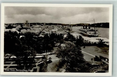 Hamilton Blick vom Bermudiana Hotel Dampfer Hafen