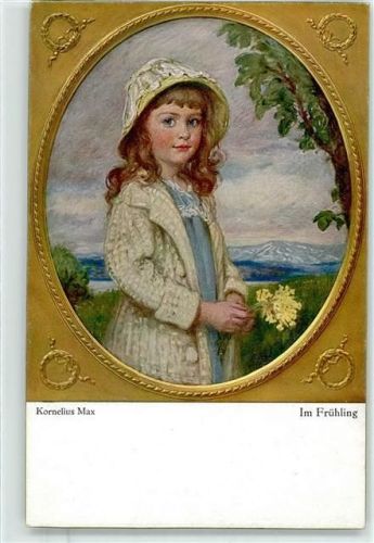 Im Frühling Mädchen Schlüsselblumen Primus AK