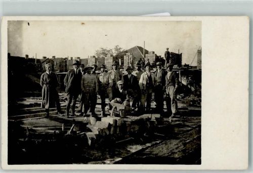 Baustelle Hausbau AK Bauarbeiter 1925