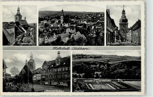 Hettstedt Wilhelmstraße Am Saigertor Markt mit Rathaus Schwimmbad