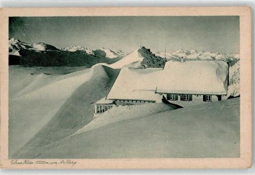 Ulmer Hütte Berghütte Winter Hüttenstempel Arlberg