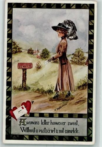 Liebesbrief AK Briefkasten 1910 Künstlerkarte