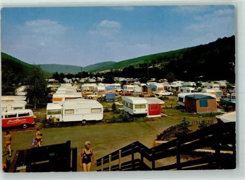 Gemünden Campingplatz Fränkische 3-Flüssestadt Wohnwagen