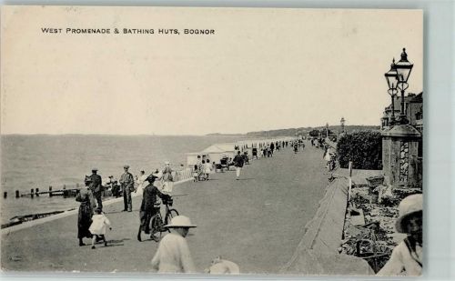 Bognor Regis West Promenade Bathing Huts Fahrrad Laterne