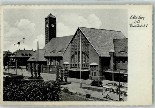Oldenburg 1938 Hauptbahnhof Omnibus