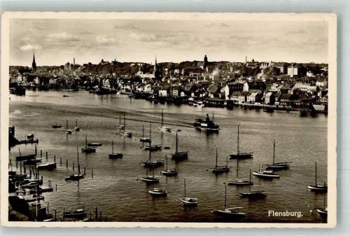 Flensburg Panorma der Stadt an der Förde Fotograf Thomsen