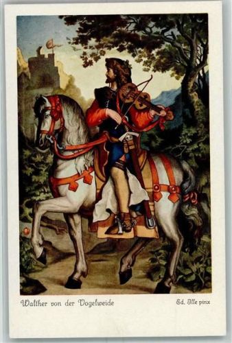 Walther von der Vogelweide Burg Pferd Geige Schwert Serie 248 No.4425
