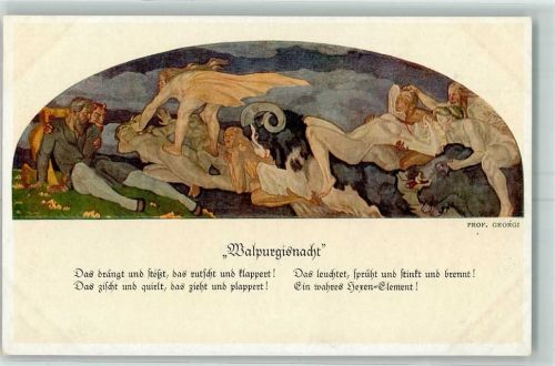 Leipzig Walpurgisnacht Mann Steinbock Eber sign. Prof. Georgi