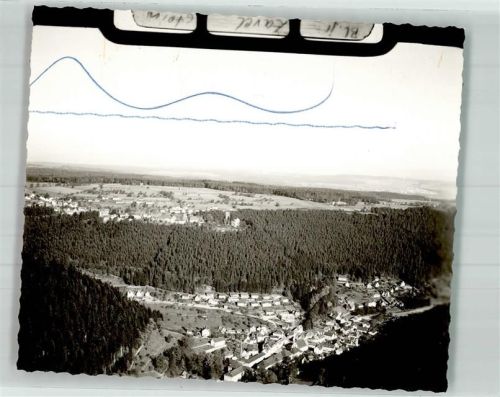 Zavelstein Fliegeraufnahme des Ortes Foto Original aus Archiv eines Ansichtskartenverlags Ort handschriftlich Farbstriche im Bild