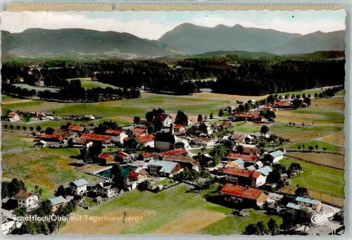 Schaftlach Fliegeraufnahme Foto Original aus Archiv eines Ansichtskartenverlags