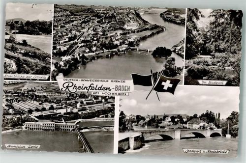 Rheinfelden 1959 Grenze Rheinbrücke Fabrik Aluminium Werke Stadtpark