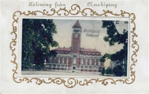 Norrköping Norrköping (Schweden) Leporello Rathaus II (Ecken abgestossen, Stauchung)