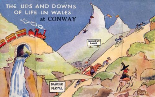 Conwy Conwy (Großbritannien) Leporello Eisenbahn, Auto, Fahrrad I-II