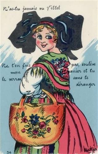 Vittel Vittel (Frankreich) Leporello Trachten, signiert Mateja I-