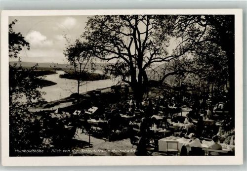 Vallendar 1937 Terrasse des Gasthaus Humboldthöhe mit Rheinblick